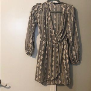 Geometric white and black dress